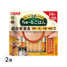 INABA Churu 犬用 綜合營養 肉泥, 鷄肉海鮮味, 280g, 2袋