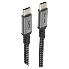 POLYWELL 寶利威爾 USB Type-C 240W 5A 快充編織線 長尾版, 2m, PW15-W45-M872, 1條
