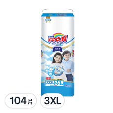 GOO.N 大王 輕薄舒爽紙尿褲, XXXL, 104片
