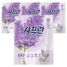 샤프란 섬유유연제 릴렉싱 아로마 리필, 2.1L, 4개