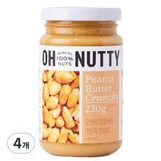 오넛티 땅콩버터 크런치 100%, 230g, 4개