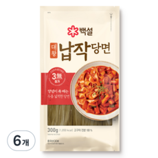 백설 대왕 납작당면, 300g, 6개