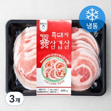 몬스터쉐프의 흑돼지 꽃삼겹살 (냉동), 600g, 3개