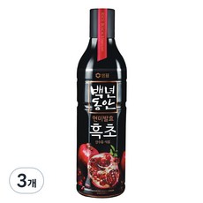 샘표 백년동안 현미발효 흑초 산수유 석류, 900ml, 3개