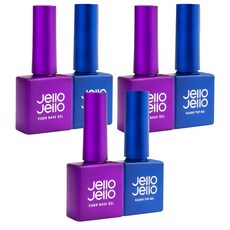 Jello Jello 美甲組合, 定型底層凝膠10ml+亮面表層凝膠10ml, 3組
