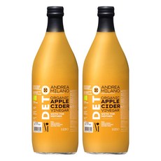 안드레아밀라노 유기농 애플 사이다 비니거, 1L, 2개