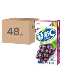 黑松 葡萄C 葡萄果汁飲料 300ml x 24入, 還原果汁10%, 含維生素C, 48入