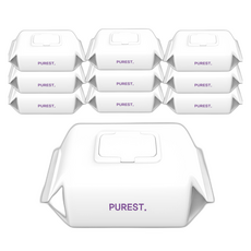 퓨어스트 시그니처 초순수 저자극 엠보싱 아기물티슈 캡형, 10세트, 100개입, 50g