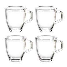 글라스락 국산 다용도 내열강화 유리 머그 350ml, 투명, 4개