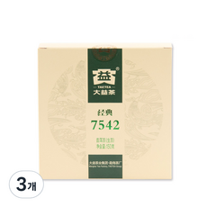 대익차 미니 보이차 경전 7542 생차, 150g, 1개입, 3개