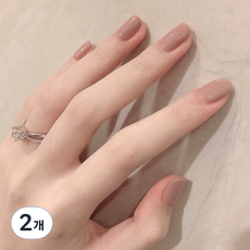 바르나 스퀘어 네일팁, SQ 05 베이지 청순 데일리, 2개