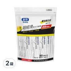 Shallop 刷樂 超細滑潔舌牙線棒衛生包, 100支, 2包