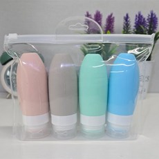 디오셀 깔끔정리 여행용 실리콘 소분 공병 90ml x 4종 세트, 랜덤발송, 1세트 혼합색상, 1세트