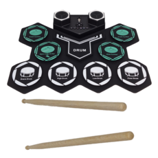 MAGICON DTX 充電式變形金剛電子鼓, 啟蒙樂器, 兼容各種DTX鼓遊戲, 高靈敏度, 輕巧便攜, 雙踏板設計, 單一商品, 1組