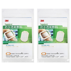 3M 防水透氣敷料, 10x12公分, 4片裝, 中/大傷口專用, 10 x 12cm, 4片, 2袋