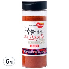 햇님마을 국물땡기는 국산 고운 고춧가루 보통매운맛, 120g, 6개