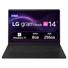 LG전자 2026 그램북 AI 14 코어3 코어 시리즈3, 타이탄 블랙, 14U40V-GR3BK, 256GB, 8GB, WIN11 Home