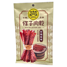 BLACK BRIDGE 黑橋牌 厚燒原味條子肉乾, 16小時自然醃製, 厚切0.5cm條子肉乾, 65公克, 65g, 1包