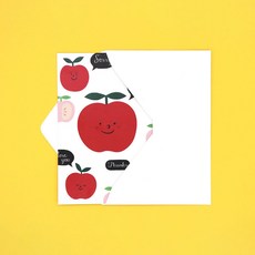 蘋果明信片+信封 60入組, 1套, 混合顏色