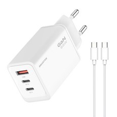 스마텍 65W 3포트 Gan 초고속 충전기 + 케이블 세트 STQC-GAN65ACC, 화이트, 1개 화이트, 1개