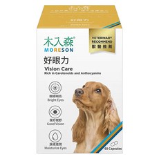MORESON 木入森 犬寶好眼力, 富含類胡蘿蔔素和花青素, 獸醫推薦, 60 顆, 60顆, 維護眼睛健康, 1盒