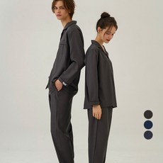 [2pack] 도씨 실크핏 클래식 긴팔 커플 잠옷 세트 D-3675
