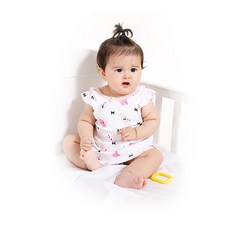 맘앤밥 여아용 리본도그패턴 원피스 G010BCDS007
