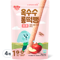 베베당 옥수수 롱떡뻥, 사과, 30g, 4개