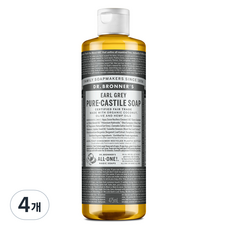 닥터브로너스 얼그레이 퓨어 캐스틸 솝 바디워시 베르가못홍차향, 475ml, 4개