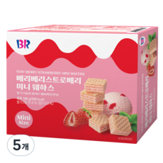 배스킨라빈스 베리베리 스트로베리 미니 웨하스, 5개, 100g