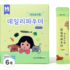 마도로스펫 강아지 데일리파우더 간식 2g x 30p, 혼합맛(북어/채소), 60g, 6개 - 마도로스펫북어