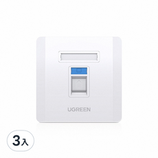 綠聯 網路資訊插座/單口電話面板 蓋版,3入組,簡約設計,安裝簡易, 3入