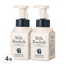 밀크바오밥 패밀리 핸드워시, 상큼한 오렌지껍질향, 300ml, 4개