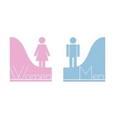 LU-S46) 화장실 스티커-3, 핑크+스카이블루