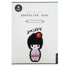 슈아뜰리에 자수패치 스티커 1563 Kokeshi 4, 1개