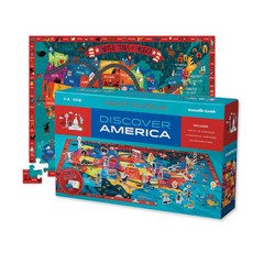 crocodilecreek Discover America Giant Puzzle, 5세이상, 100피스, 1개
