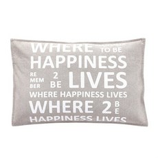  휩시 w/Where happiness lives grey white 쿠션 507012, 쿠션커버 + 쿠션솜, 1세트 