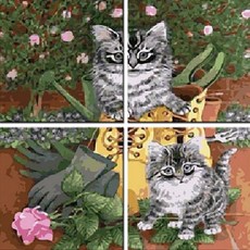 DIY 그림그리기 4단 50cm x 50cm, 고양이의장난, 1개