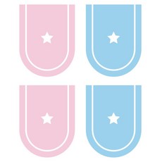 데코사랑 그래픽스티커 로라 B, 베이비핑크, 라이트스카이블루