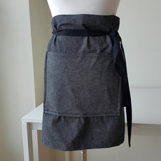 대지두마리 Apron half 약45cm, 블랙데님무지, 1개