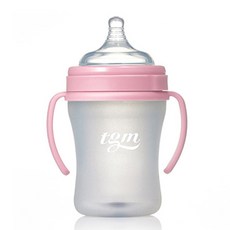 티지엠 에어벨브 실리콘 유꼭지젖병 260ml 젖꼭지 포함, 2단계(4~6개월), 핑크