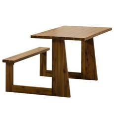 포메리트 아카시아 원목 식탁/테이블381 일체형, 브라운