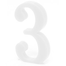 室內裝飾立式數字, 3（白色）