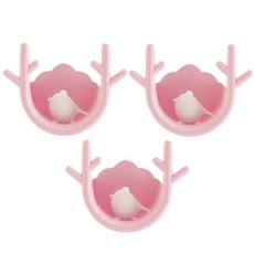 리버그린 사슴뿔 다용도걸이, 핑크, 3개입
