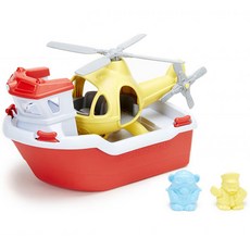 green toys 救援船和直升機玩具, 混色