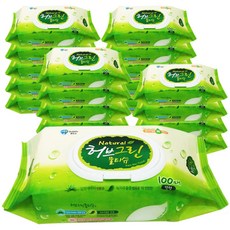 Natural 허브그린 물티슈 캡형, 100매, 20팩