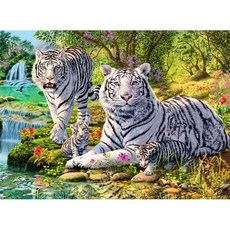 백호보석십자수