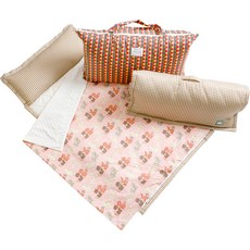 코니아일랜드 사과라벨 극세사 어린이집 낮잠이불세트 + 베개솜 구름솜 + 방수가방 랜덤 발송, 러블리캣(핑크)