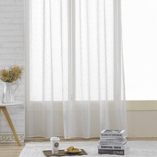 리더디자인 레인 레이스커튼 핀형 2p, 화이트
