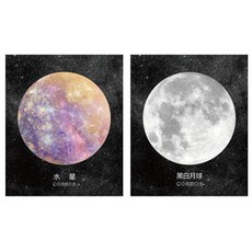 라이프포인트 우주행성 디자인 메모지 2p, 02 수성, 04 달(흑백), 1세트